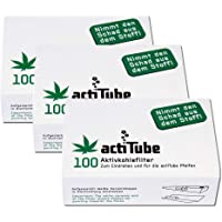 Los mejores  - ActiTube - Juego de 300 filtros de carbón activo (3 cajas de 100 unidades- 9 mm- filtro de rosca- tubo)